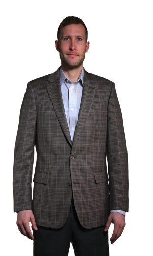 Premium Wool Taupe Check Overplaid