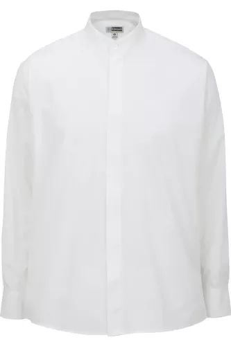 Banded Collar Dress Shirt to Size 6X in Black or White in Long or Short Sleeves