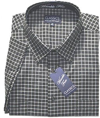 Short Sleeve Plaid Sport Shirt to 8XT