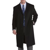 Cashmere and Wool Blend Luxury Topcoat in Black and Charcoal to Size 60