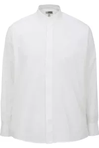 Banded Collar Dress Shirt to Size 6X in Black or White in Long or Short Sleeves